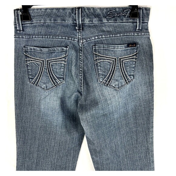 Seven7 Women's 8 (32 x 32) Bootcut Jeans Stretch Slim Medium Wash Mid Rise - Picture 4 of 11